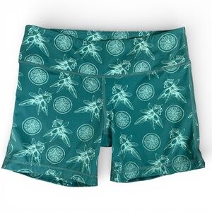 IAB MFG I Am Becoming Teal Shorts w/ Citrus Fruit and Floral Pattern Size 8 M